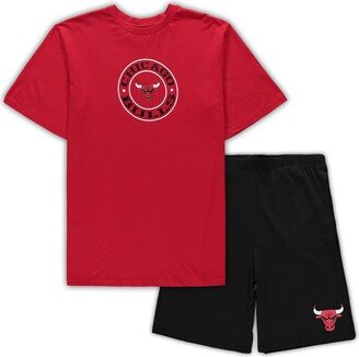 Men's Concepts Sport Red, Black Chicago Bulls Big and Tall T-shirt and Shorts Sleep Set - Red, Black