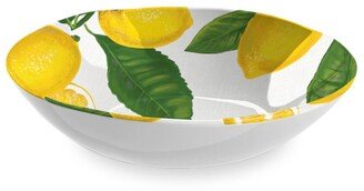 Lemon Fresh Serve Bowl, 12 X 3, 112 Oz.,Melamine - White, Yellow