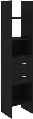 Book Cabinet Black 15.7x13.8x70.9 Chipboard-AA