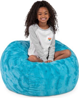 Saxx 3 Foot Bean Bag Chair - Faux Fur - Fun Colors