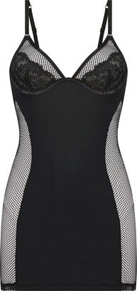 Underwire Fishnet Inset Chemise