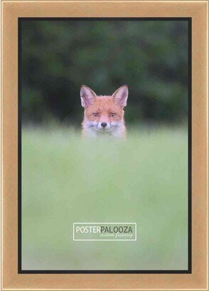 PosterPalooza 27x36 Contemporary Gold Wood Picture Frame - UV Acrylic, Foam Board Backing, & Hanging Hardware Included!