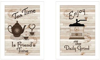 Enjoy Tea Time 2-Piece Vignette by Millwork Engineering, White Frame, 14 x 10