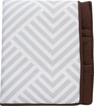 Jett Collection Gray/White/Brown Modern Reversible Coverlet Baby/Toddler Quilt