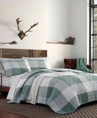 Boulder Plaid Cotton Reversible 3 Piece Quilt Set, Full/Queen