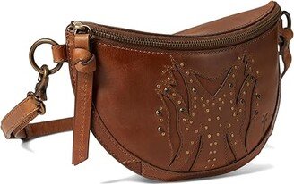 Shelby Studded Belt Bag (Cognac) Handbags