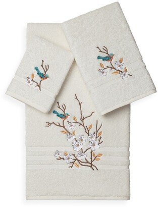 Spring Time 3-Piece Embellished Towel Set - Cream