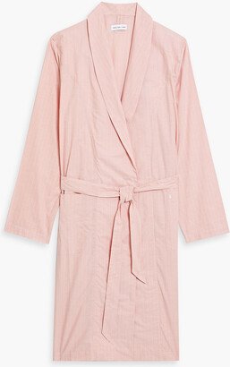 Hamilton And Hare Pinstriped cotton-poplin robe