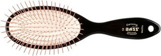 Bass Pet Brushes Style & Detangle Pet Brush with 100% Premium Alloy Pin High Polish Acrylic Handle Large Oval Black