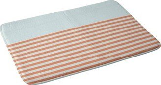 June Journal Beach Striped Memory Foam Bath Mat Blue/Orange