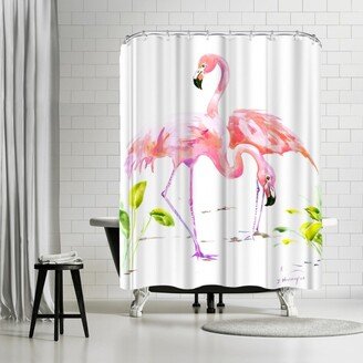 71 x 74 Shower Curtain, Flamingos2 by Suren Nersisyan