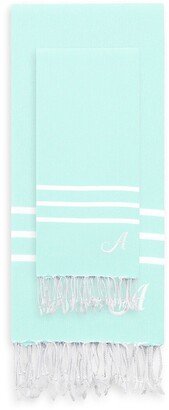 Alara Turkish Pestemal Beach Towel Monogrammed (A-Z) Set