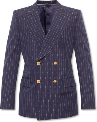 Horsebit Striped Double Breasted Blazer