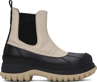 Beige & Black Outdoor Chelsea Boots