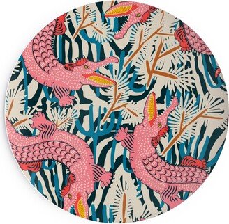 Salad Plates: Bazaar Cosmic Gator - Multi Salad Plate, Multicolor