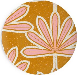 Salad Plates: Mid Century Palm Leaf Salad Plate, Pink