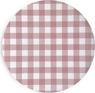 Salad Plates: Gingham Check Salad Plate, Pink