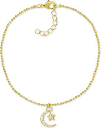 And Now This Crystal Star & Moon Charm Anklet in Gold-Plate