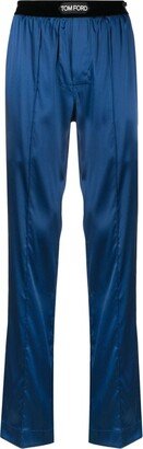 Logo-Waistband Silk Trousers