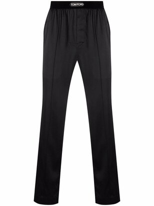 Logo-Waistband Silk Pajama Trousers