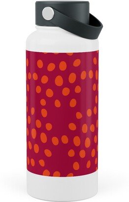 Photo Water Bottles: Hexagon Dots - Red And Orange Stainless Steel Wide Mouth Water Bottle, 30Oz, Wide Mouth, Red