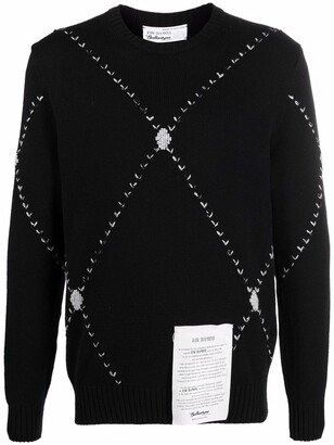 Raw Diamond embellished cashmere jumper