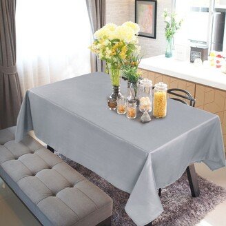 55x63 Rectangle Polyester Stain Resistant Solid Tablecloths Light Gray - PiccoCasa