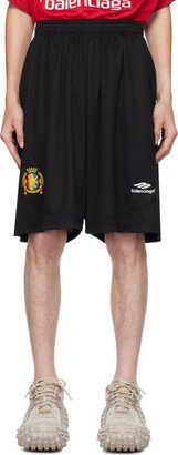 Black Embroidered Shorts-AD