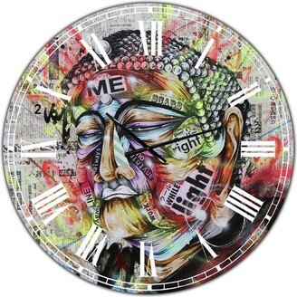 Designart Street Art Graffiti Holy Man Large Modern Wall Clock - 36 x 36