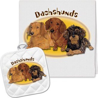 Dachshund Kitchen Dish Towel & Pot Holder Gift Set