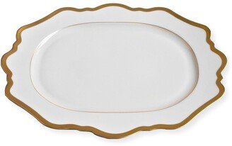 Antiqued White Oval Platter