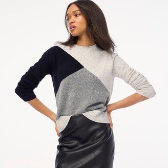 Women's Colorblock Mockneck Sweater In Extra-Soft Yarn