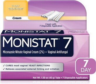 Monistat 7-Dose Yeast Infection Treatment, 7 Disposable Applicators & 1 Cream Tube