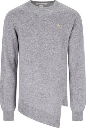 X Lacoste Asymmetric-Hem Crewneck Jumper