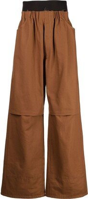 Gathered-Waist Wide-Leg Trousers-AA