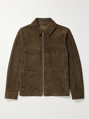 Slim-Fit Suede Jacket-AA