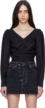 Black Ruched Blouse