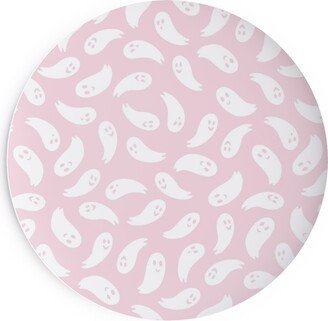 Salad Plates: Happy Ghosts - Pink Salad Plate, Pink