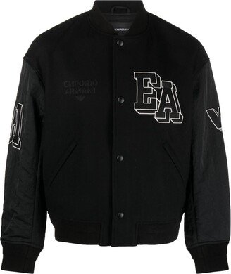 Logo-Embroidered Bomber Jacket-AE