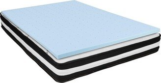 Emma and Oliver Full 10 Mattress & Gel Memory Foam Topper Bundle Set