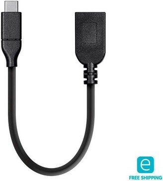 Monoprice USB C to USB A Female 3.1 Gen 1 Extension Cable - 0.5 Feet - Black | Fast Charging, 5Gbps, 3A, 30AWG, Type C - Essentials Series