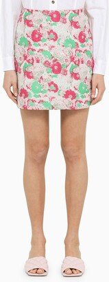 Multicoloured jacquard miniskirt