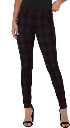 Madonna Skinny Knit Pants 29 (Black/Red Shadow Plaid) Women's Casual Pants