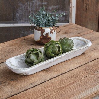 Whitewashed Baguette Bowl - 19''W x 5''D x 2¼''H