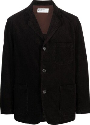 Single-Breasted Corduroy Blazer-AA