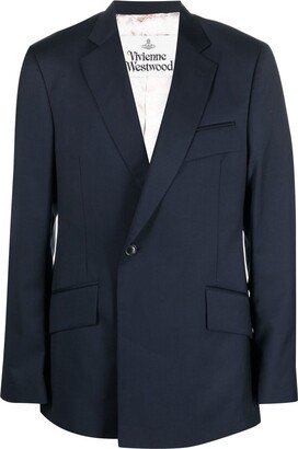 Single-Breasted Virgin-Wool Blazer-AE