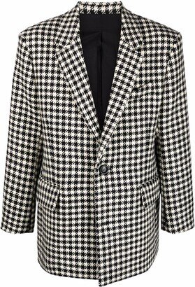 Houndstooth Pattern Blazer Jacket