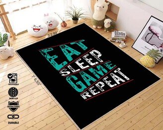 Eat Sleep Game Repeat, Repeat Carpet, Gift For Gamer, Gamer Room Decor, Your Loved Ones, Trend Carpeting