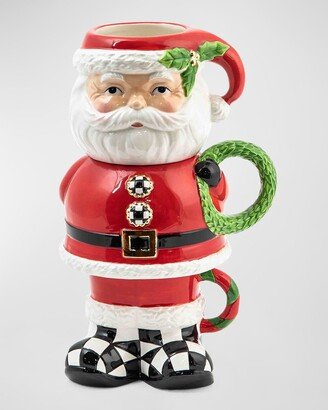 Granny Kitsch Santa Mug Tower