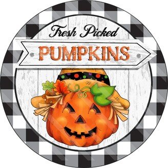 Fresh Pumpkin Sign - Fall Autumn Wreath Metal